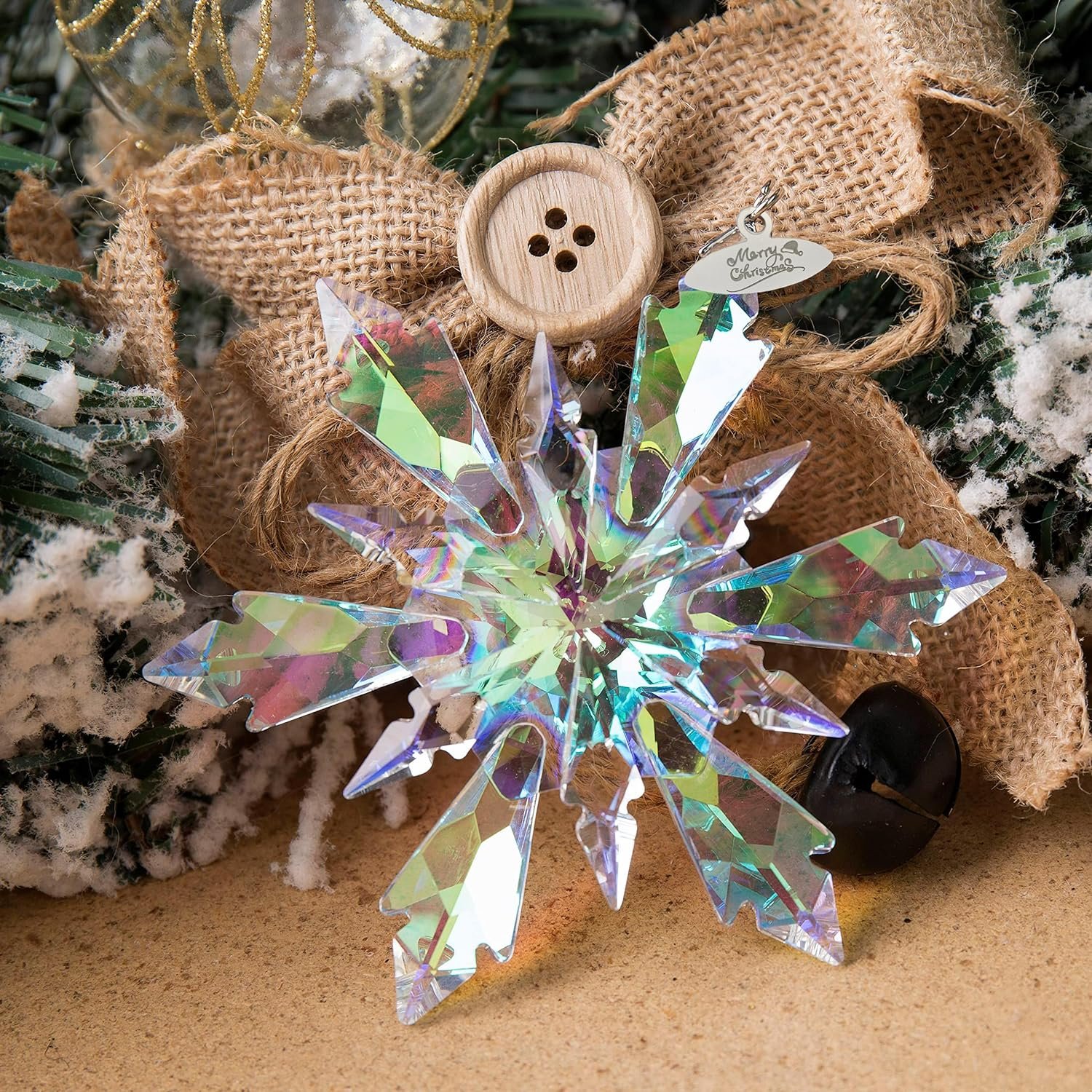 ✨Last Day Promotion - 70% OFF🎁🎄❄️Sun Catcher Crystal Prism Mirror Colorful Streamer Crystal Snowflake❄️