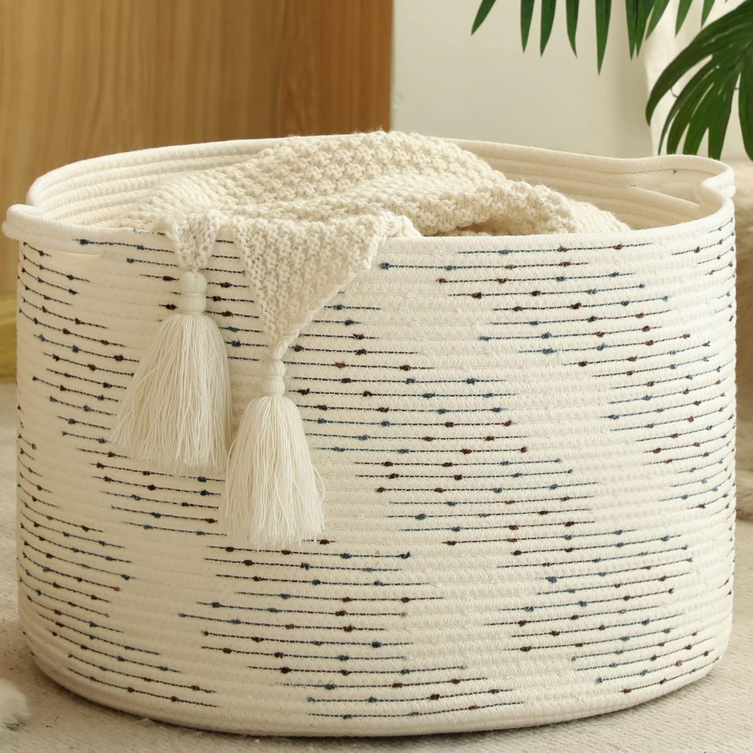 KAKAMAY Large Blanket Basket (20