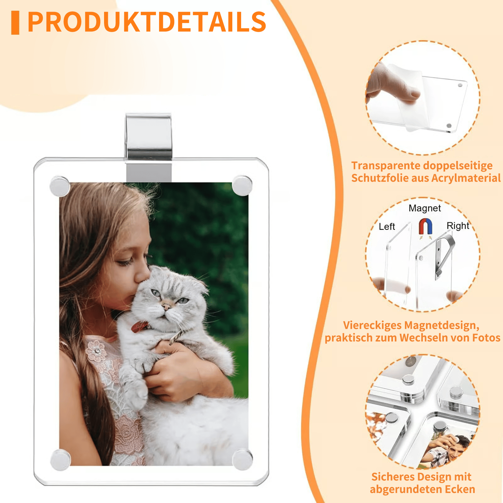 🔥Letzter Tagesverkauf – 49 % RABATT🔥Magnetischer Acryl-Fotohalter