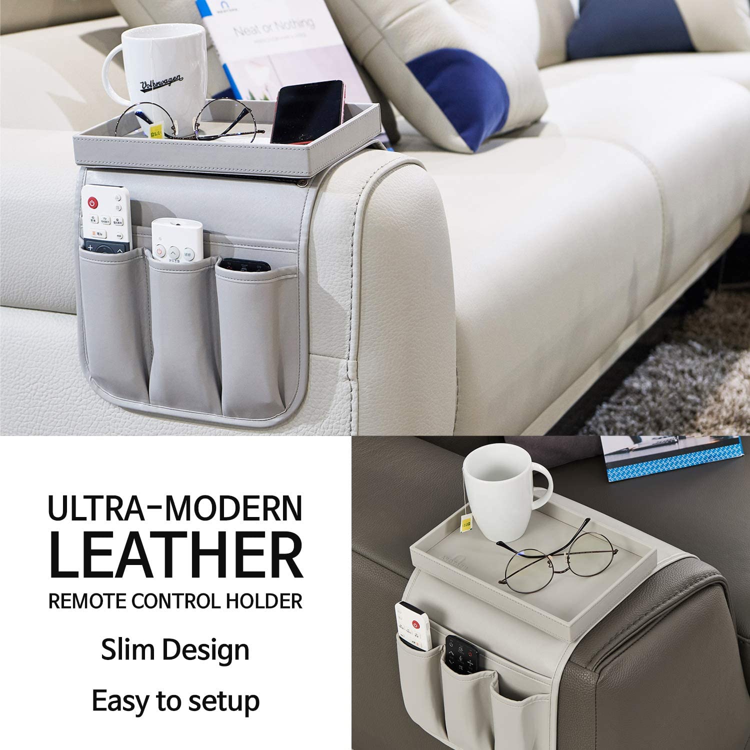 (🔥Christmas Promotion - 49% OFF🔥) 7 Pockets Sofa Armrest Tray With Organiser, Buy 2 Free Shipping