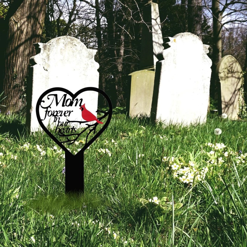 🐦Metal Cardinal Cemetery Memorial Stake💖