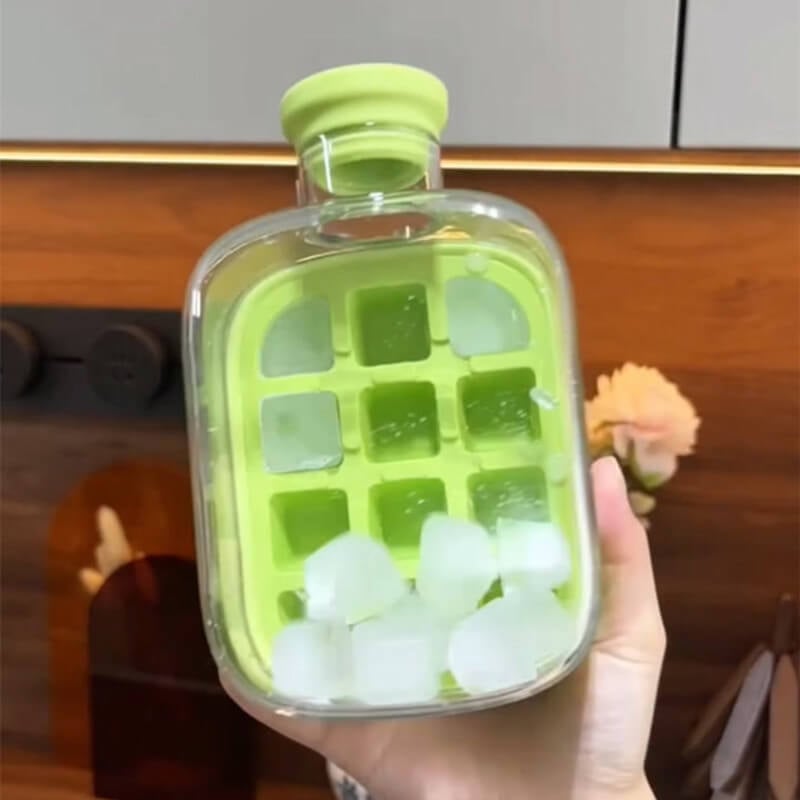 🔥Heißer Verkauf [49% Rabatt] - NUR HEUTE🧊 2-in-1-Eiswürfelflasche - schnelle Eisherstellung & erfrischende Schlucke