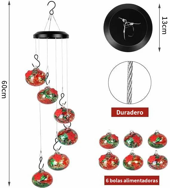 🎉Último día 49% OFF🎉Encantadores comederos para colibríes con campanillas de viento