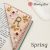 Bloomy Line - Personalized Hand Embroidered Corner Bookmark