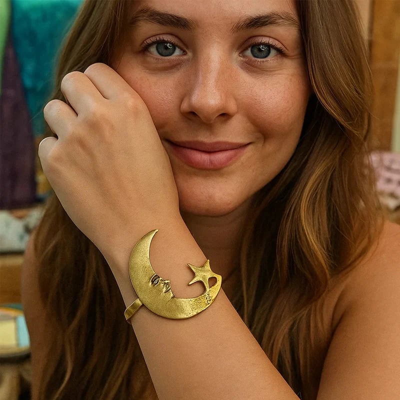🔥LAST DAY 50% OFF-Star And Moon Pattern Open Bracelet