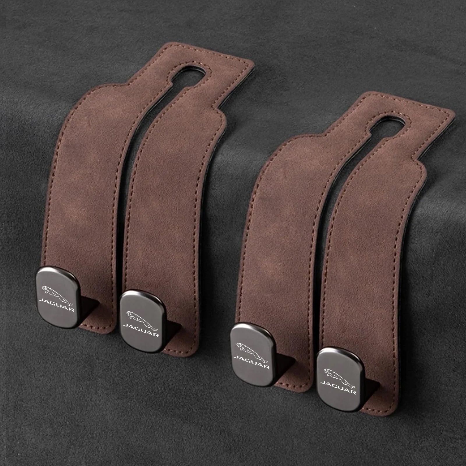 TwinHook Leather Car Headrest Hangers