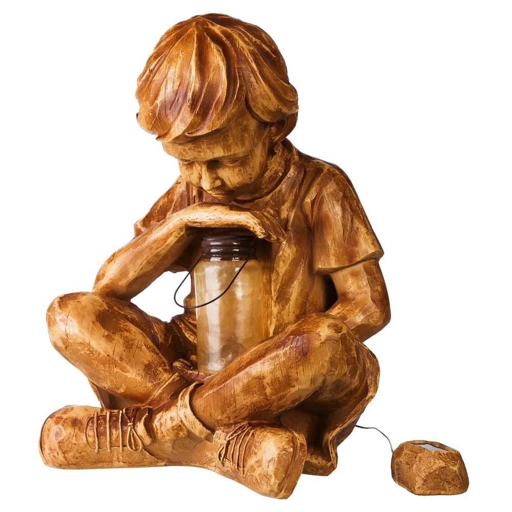 🎉LAST DAY -70%OFF - 🔥A Boy With Solar Firefly Garden Handmade Statue⚡Buy 2 Get Free Shipping