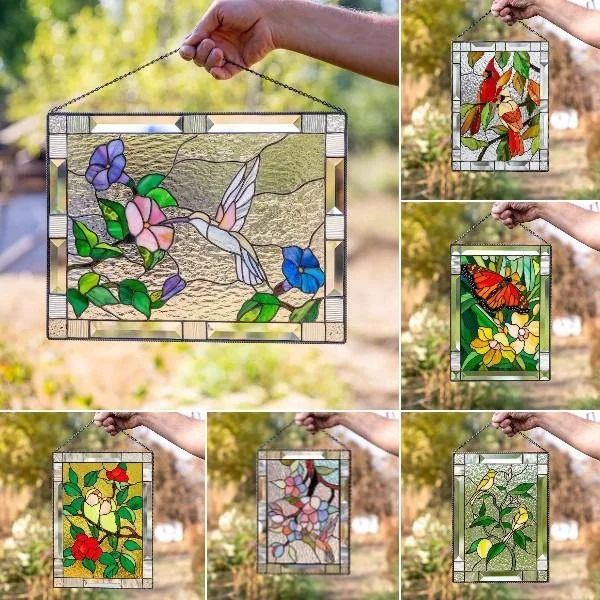 🔥Clearance Sale 70% Off 🎉Cardinal Stained Glass Window Panel🦜🦜