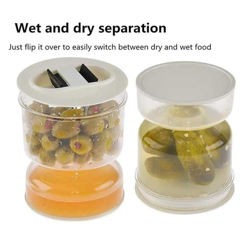 Pickle and Olives Jar Container with Strainer