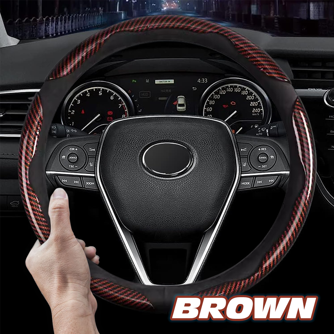 🔥BIG SALE 49% OFF🎁 Carbon Fiber Anti-Slip Car Steering Wheel Cover Universal Fit