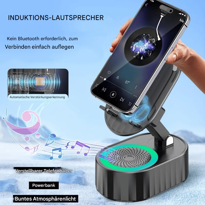 Verbesserter Handyständer mit Induktionslautsprecher/Powerbank/Atmosphärenlicht✨