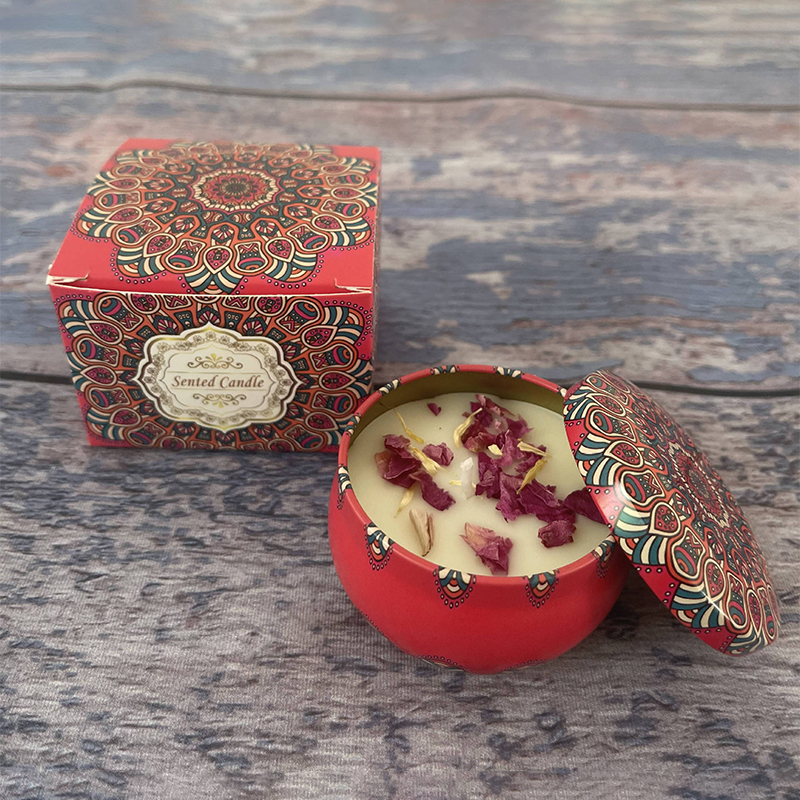 Natural Soy Wax Aromatherapy Candles With Dried Flowers