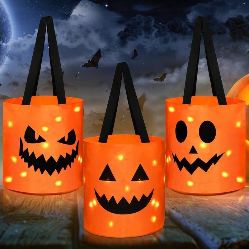 🎃 GlowPump LED Halloween Candy Bags (3 Pcs Set) ✨