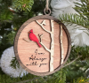 Handmade Cardinals Memorial Ornamen