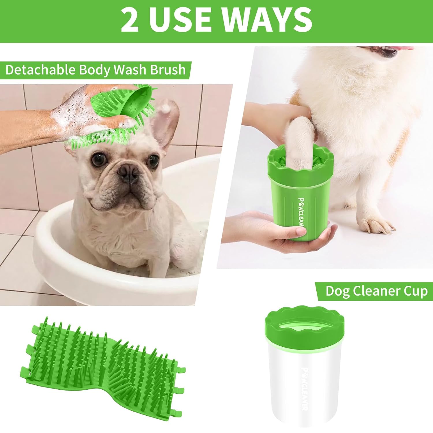 Dog Paw Cleaner, Washer, Buddy Muddy Pet Foot Cleaner for Small Medium Large Breed Dogs/Cats (with 3 absorbent towel)