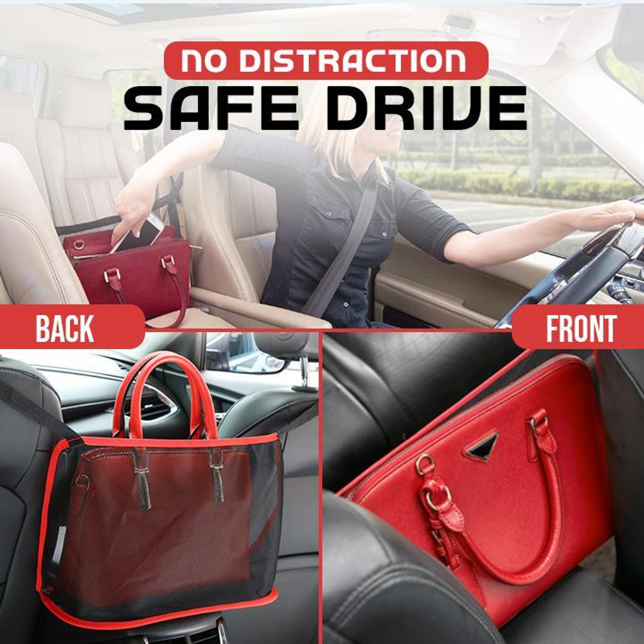(🔥Last Day Promotion- SAVE 48% OFF) Car Net Pocket Handbag Holder (BUY 2 GET FREE SHIPPING)