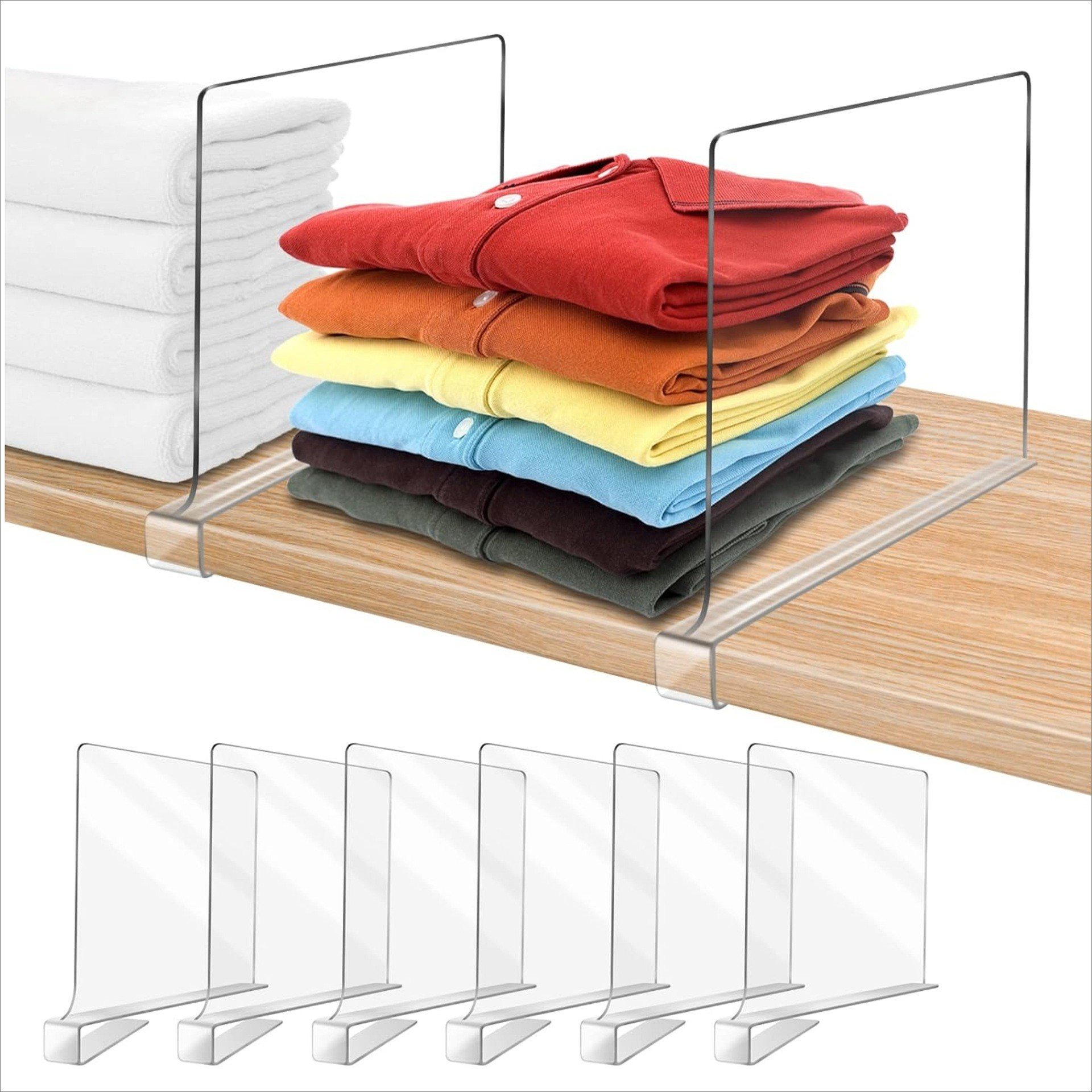 💥LAST DAY SALE 50% OFF💥Acrylic Clothes Divider⚡️Buy 3 Get 3 Free