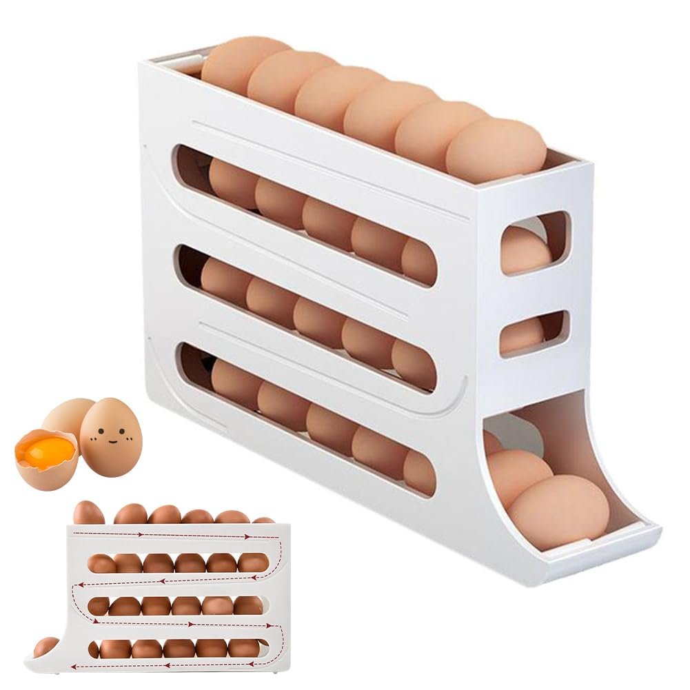 🔥Last Day Promotion - 60% OFF🎁Egg Holder for Fridge, Eggs Dispenser Auto Rolling