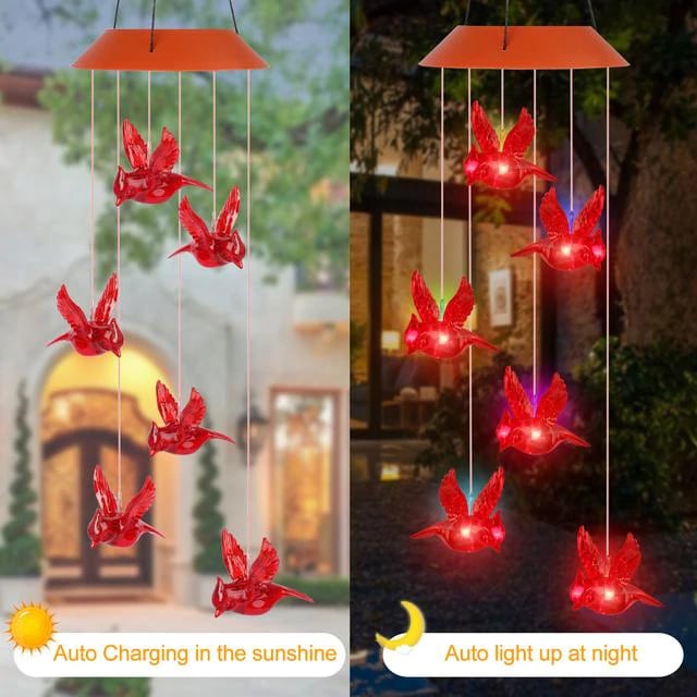 Solar Cardinal Wind Chime Light-Buy 2 Free Shipping