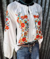 🔥The last day of sale 60% off - Boho floral embroidered tassel tie top