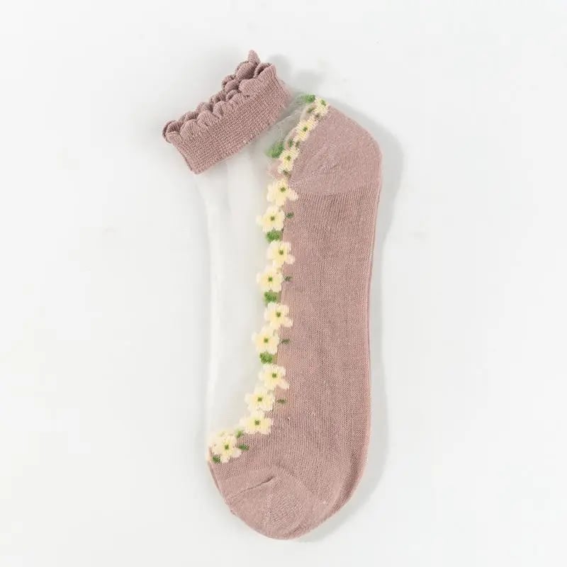 🔥5 Paar für 19,98€🔥- Damen Frühling Sommer Blumenspitze Söckchen