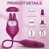 Lurevibe - Rose Sex Toy 4 In1 Tongue Licking Thrusting G Spot Vibrator Clitoral Nipple Sucker Pump Stimulator