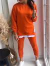 Women's Patchwork Fake Two-piece Top and Pants Sweatshirt Two-piece Set