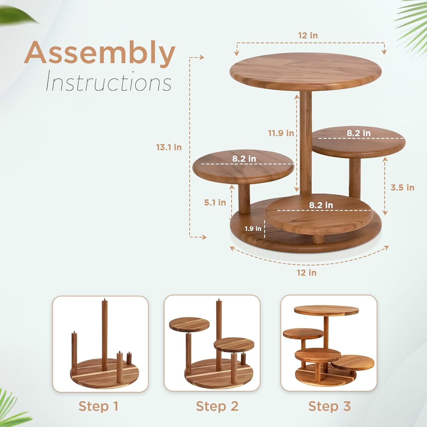 4 Tier Cupcake Stand, Cupcake Tower Stand 50 Cupcakes, Coasters Set of 4 Free, Wooden Dessert Display for Party, Wedding, Birthday, Perfect for Cupcake Stand Wood and Tiered Cake Stand Enthusiasts