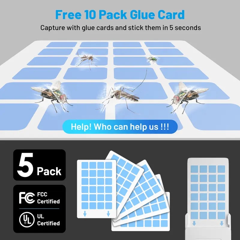 🎁TikTok Last Day Sale - 70% OFF🔥(1 Device + 5 Refills)Fruit Fly Traps for Indoors,Gnat Traps for House Indoor Plug-in Light for Flies