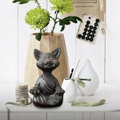 (🌲Last Day Promotion - 49% OFF) Happy Buddha Cat Figurine--Buy 3 Free Shipping