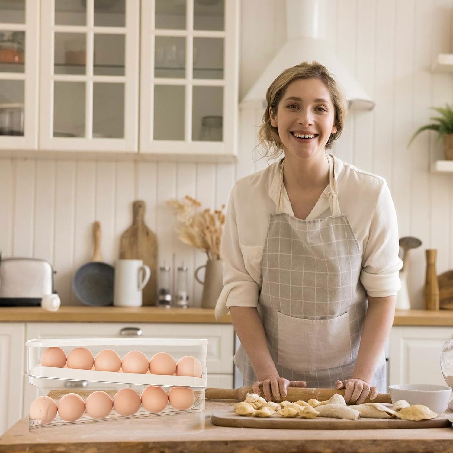 💥LAST DAY SALE 50% OFF💥2-Tier Tilted Design Egg Storage Rack