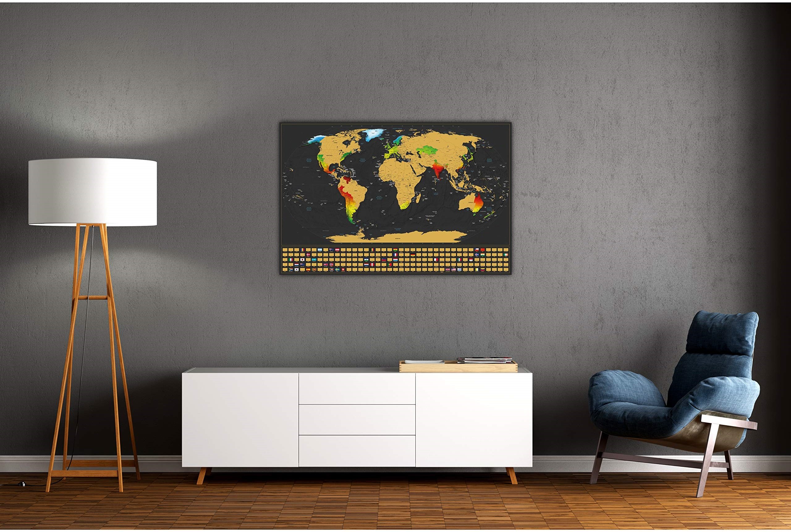 Scratch World Map Poster