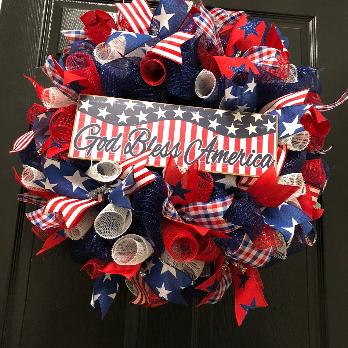 🔥Handmade God Bless America Patriotic Wreath