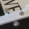 Shiny Crystal Magnetic Stud Earrings for Women Non-piercing