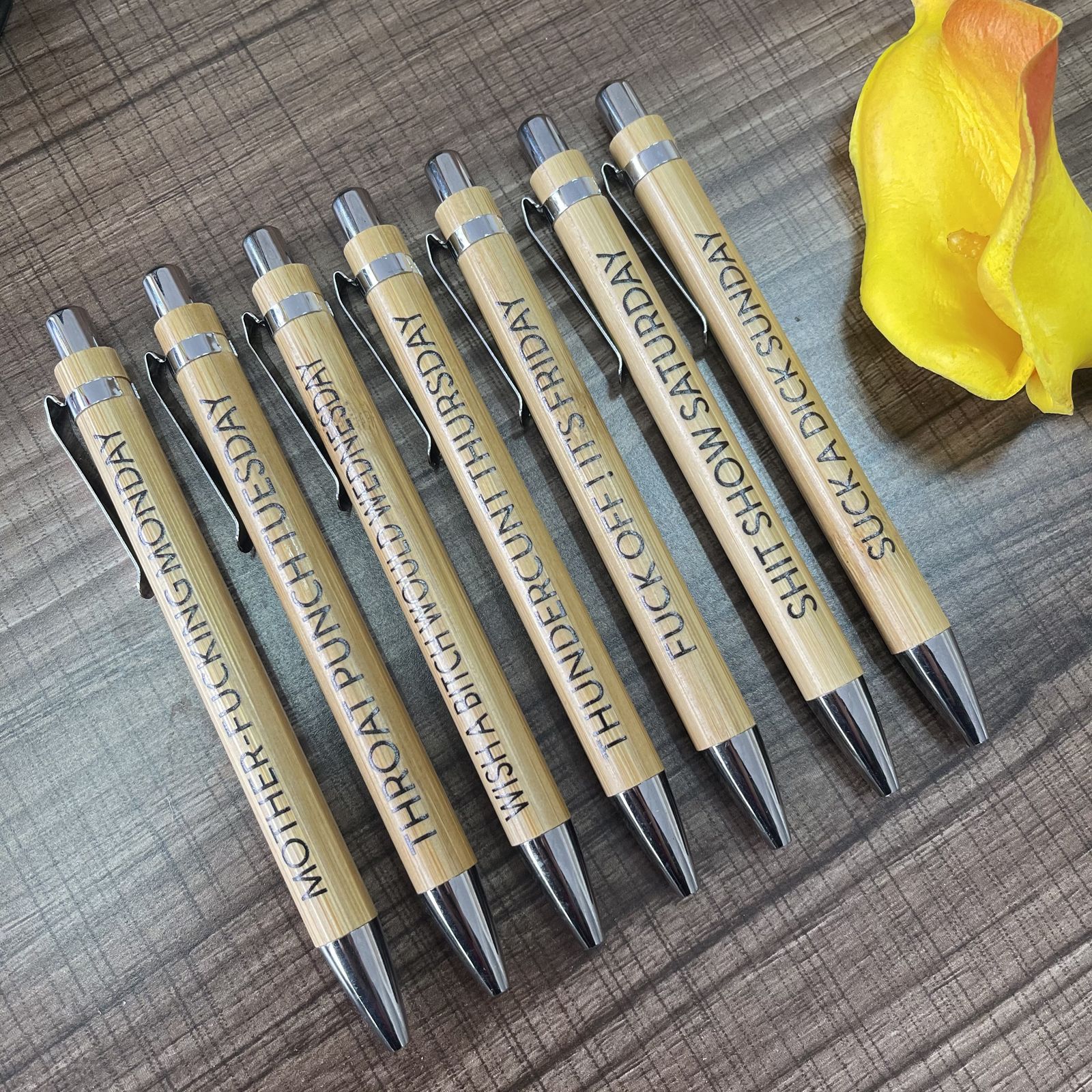 🎁TikTok Easter Last Day Sale - 70% OFF🔥Ultimate Set of Engraved Pens for Sarcastic Souls（1 Set of 7 Pcs）