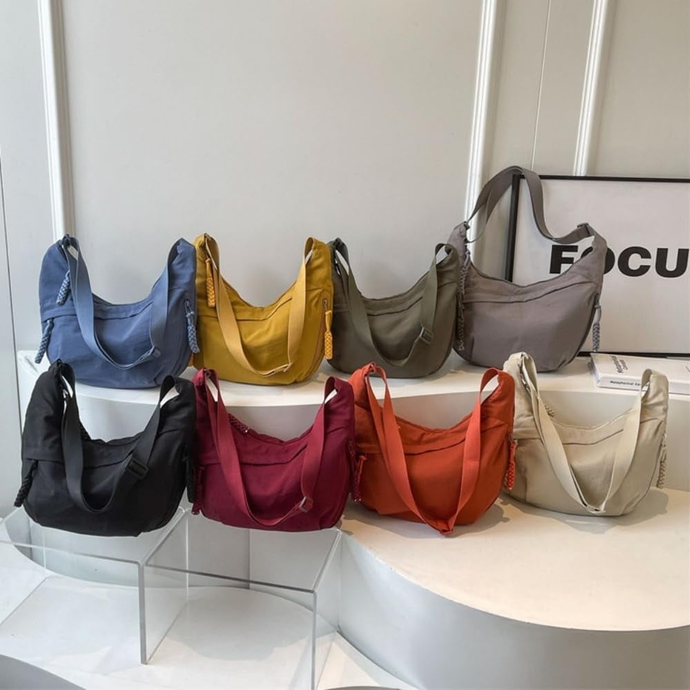 🔥Modische Umhängetasche aus Nylon in schlichter Farbe für Damen