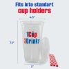 3-Compartment Drink Cup with Lid and Straw