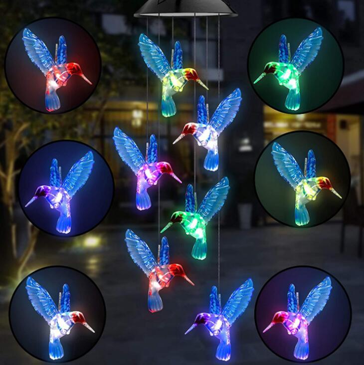 Mother's Day Limited Time Sale 70% OFF💓Patio Solar Hummingbird Wind Chimes Butterfly Landscape Lights