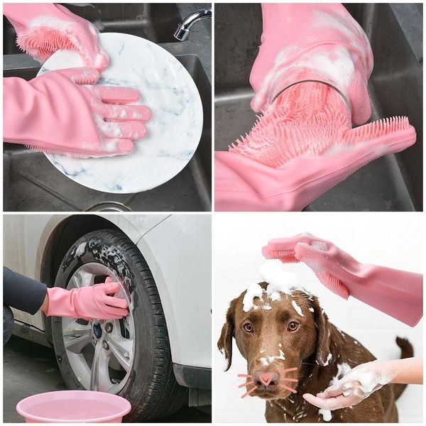 (💥New Year Flash Sale💥-48% OFF)Multifunctional Reusable Silicone Dishwashing Gloves--Buy More Save More