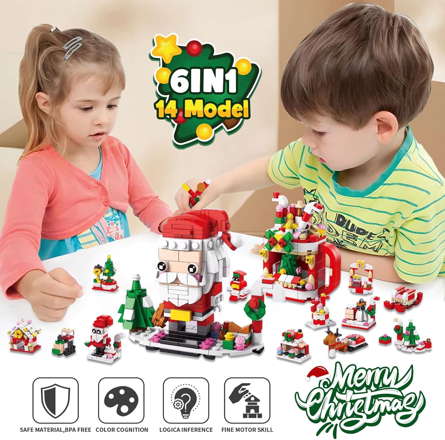 🎄Weihnachts-Adventskalender-Bausteinset🎁（12 verschiedene Bausteine）