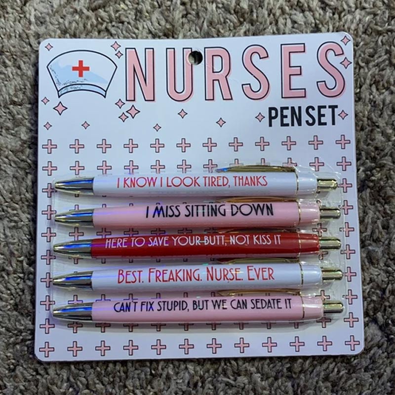 Funny Nurses Pens Set (set of 5), Buy 3 Sets Free Shipping