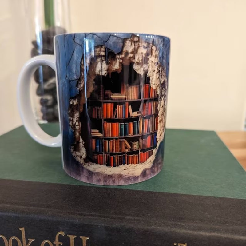 (🌲EARLY CHRISTMAS SALE - 50% OFF)3D Bookshelf Mug,BUY 2 FREE SHIPPING