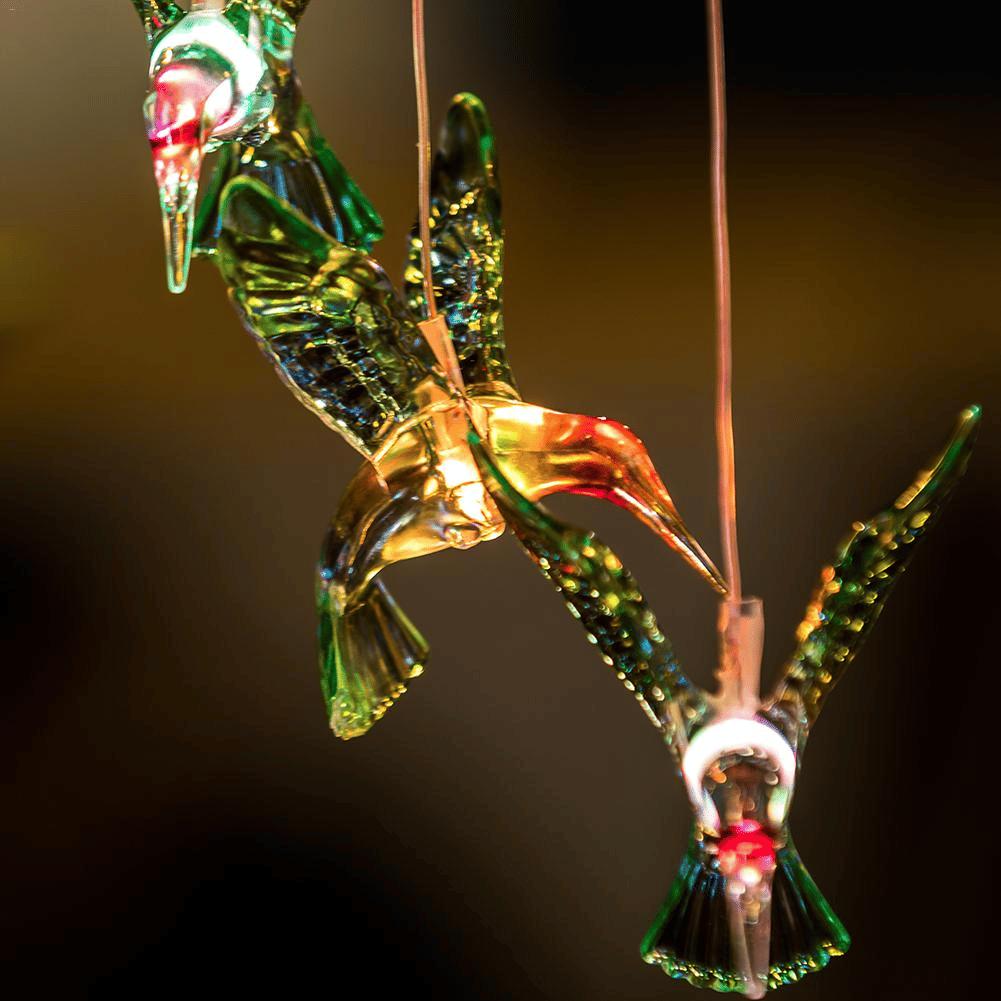 Last Day Sale-Solar LED Lights Hummingbird Wind Chimes