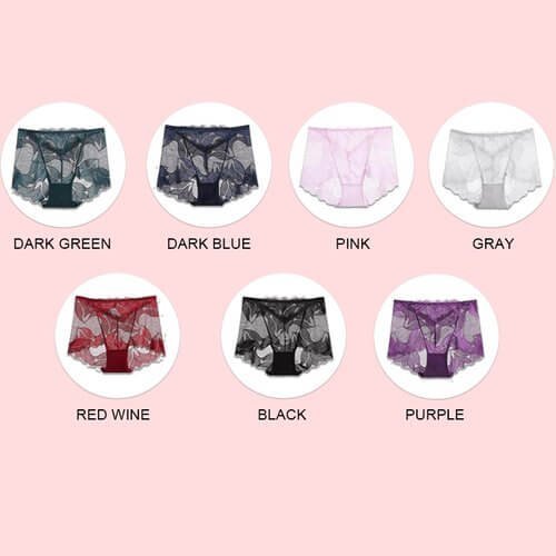 💝LAST DAY 48% OFF 💝-Ladies Silk Lace Handmade Underwear Pack (Buy 2 Get 1 Free)