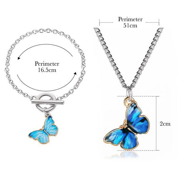 Butterfly Charm Necklace & Bracelet - 🔥Buy 2 free shipping