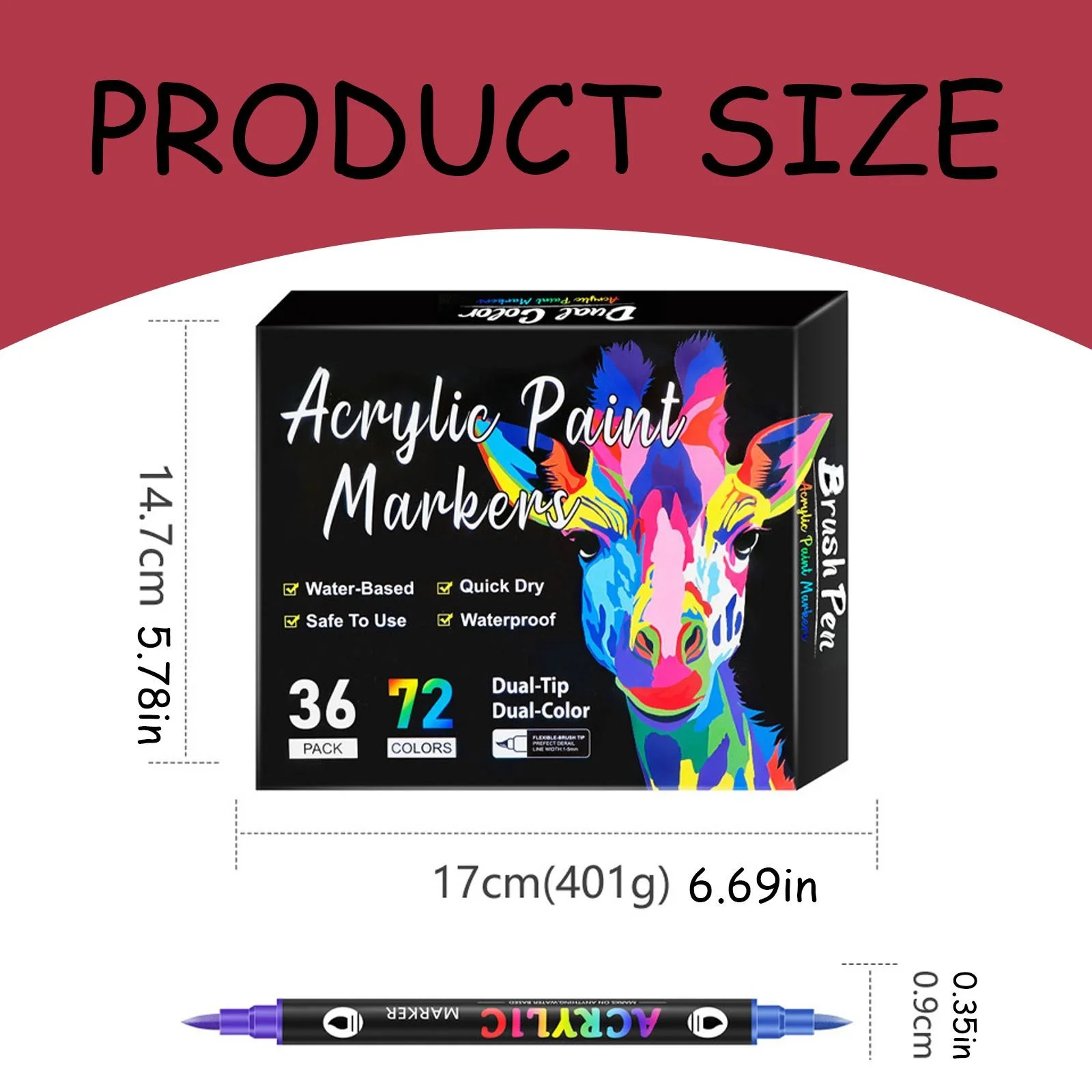 🔥Last Day 49% OFF -48 Colors Acrylic Paint Markers, Dual Tip Drawing Marker Pen