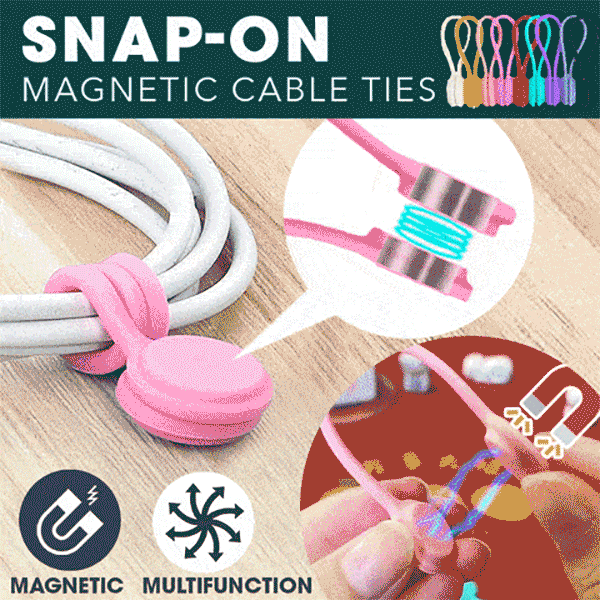 5pcs/set Snap-On Magnetic Cable Ties