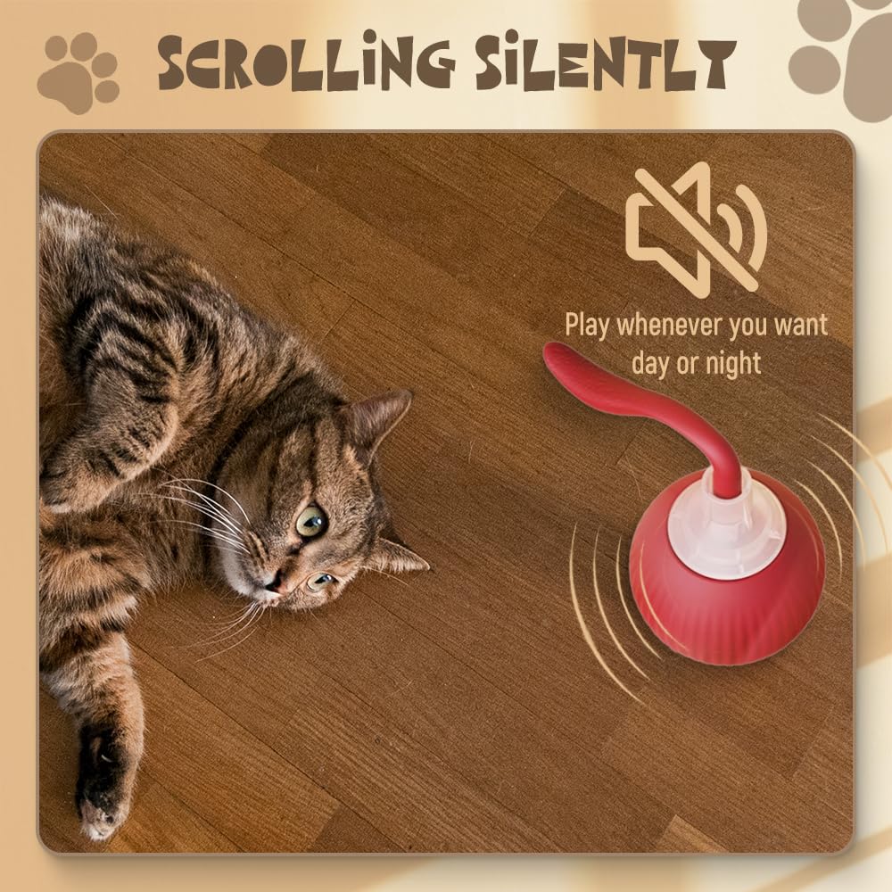 💝😻2 in 1Bouncing Rotating Ball Peek-A-Boo Pet Toy