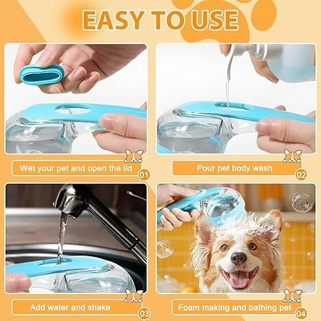 🔥Letzter Tag Verkauf 49% Rabatt🐶🐱2-in-1 Haustier-Badebürste (mit integriertem Seifen-Spender)