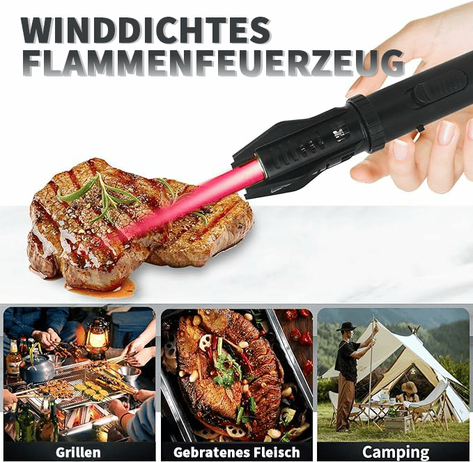 🔥LETZTER TAG 49% RABATT💥Camping im Freien Winddichtes Sturmfeuerzeug mit gerader Flamme